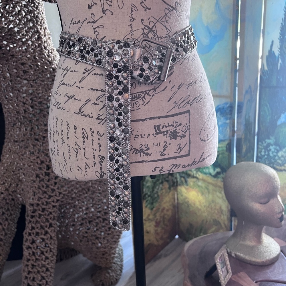 Seashell, jeweled, silver belt. - Picture 1 of 10